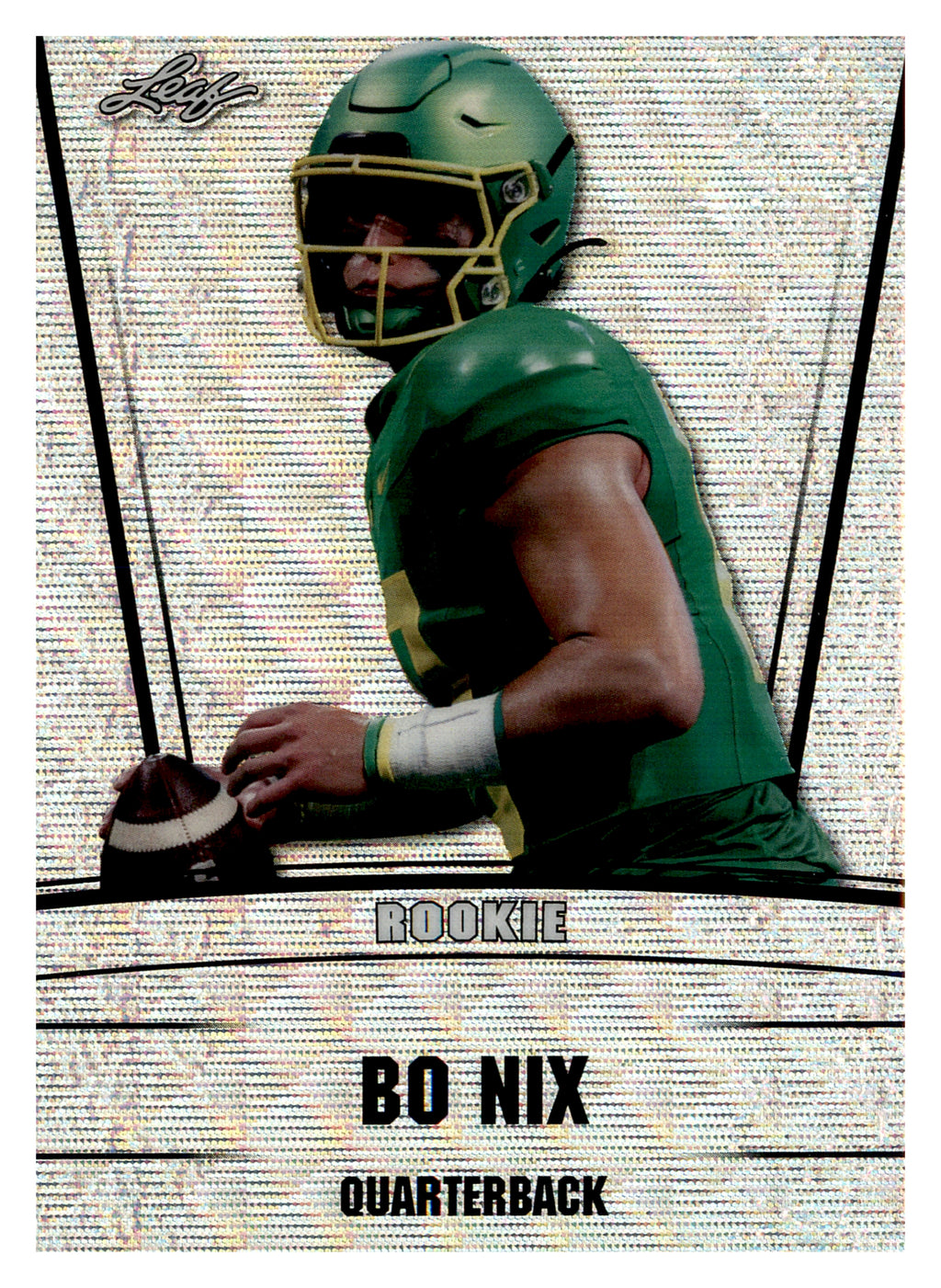Bo Nix Silver Wave rookie card #RS-04, numbered 17/25 — front; Oregon Ducks uniform and silver patterned foil.