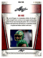 Bo Nix Silver Wave rookie card #RS-04 — back; player biography and 17/25 serial number.