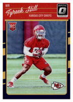 2016 Donruss Optic #117 Tyreek Hill Purple RC — front; Kansas City Chiefs.