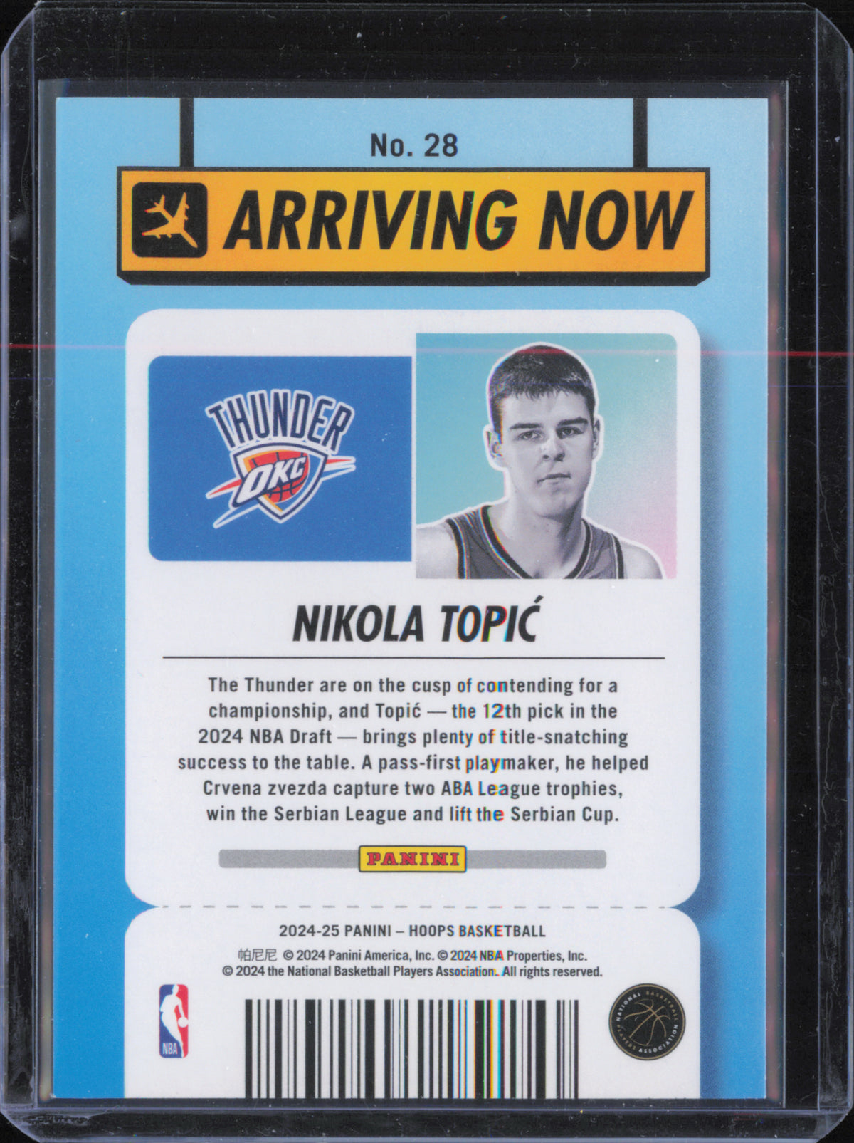2024-25 Hoops #28 Nikola Topic Arriving Now back