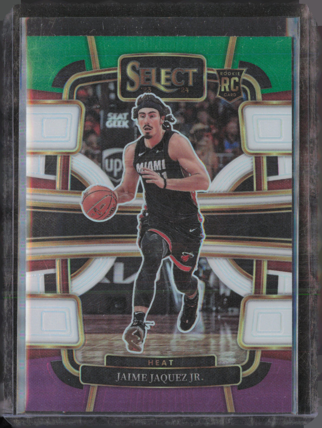 2023-24 Panini Select #100 Jaime Jaquez Jr. Green White Purple Prizms front