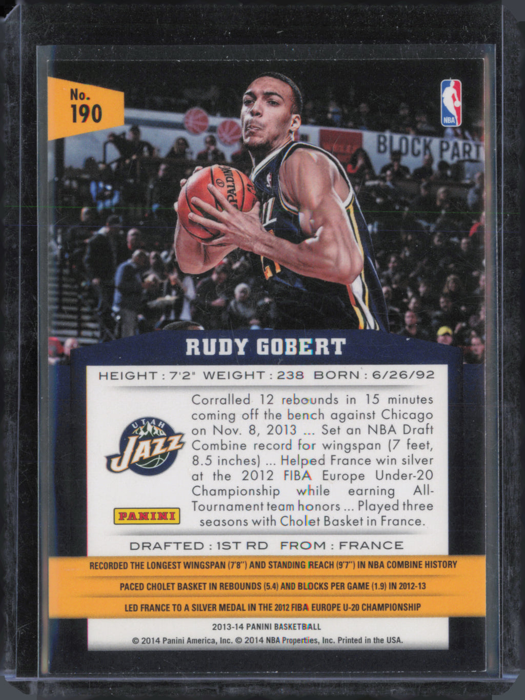 2013-14 Panini #190 Rudy Gobert back