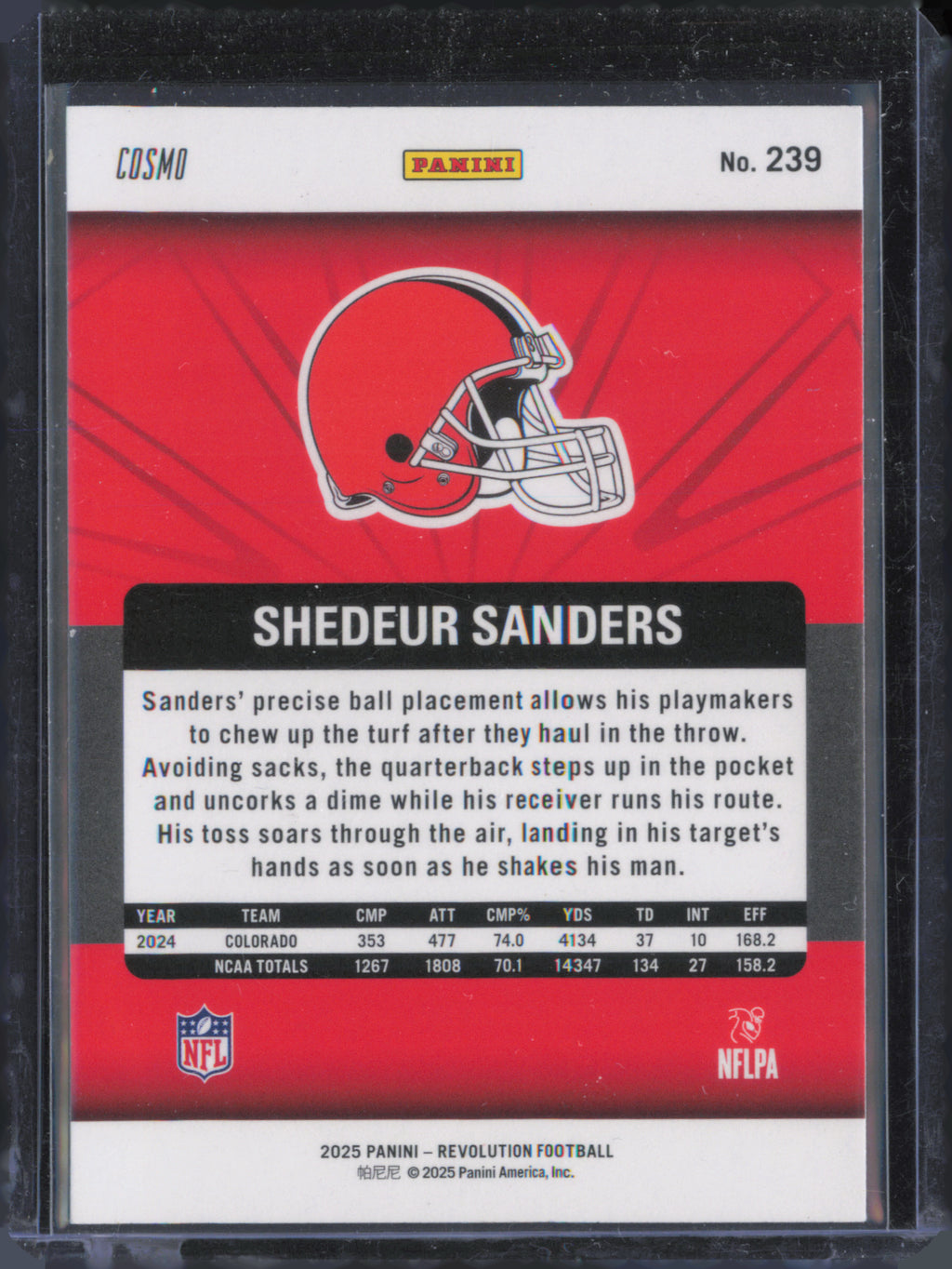 2025 Panini Revolution #239 Shedeur Sanders Red Cosmo back