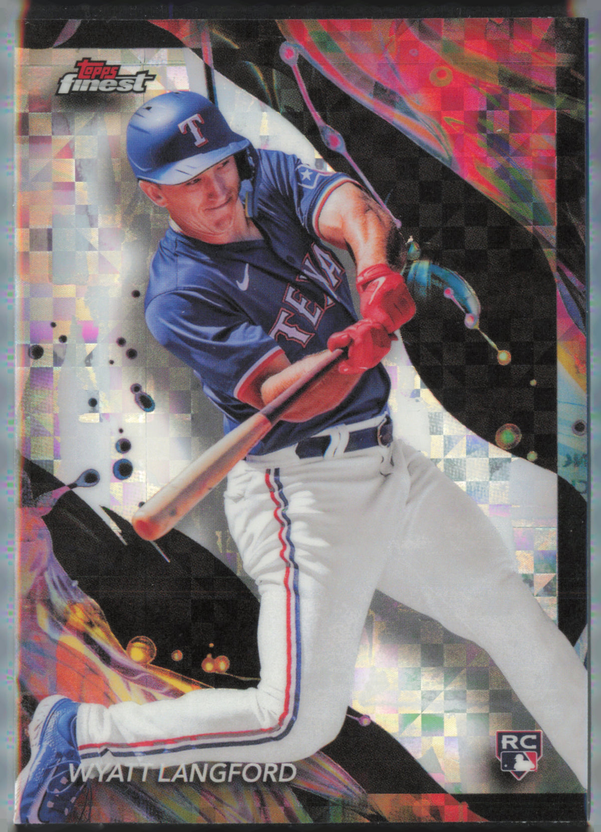2024 Finest #141 Wyatt Langford Checkerboard Refractor front