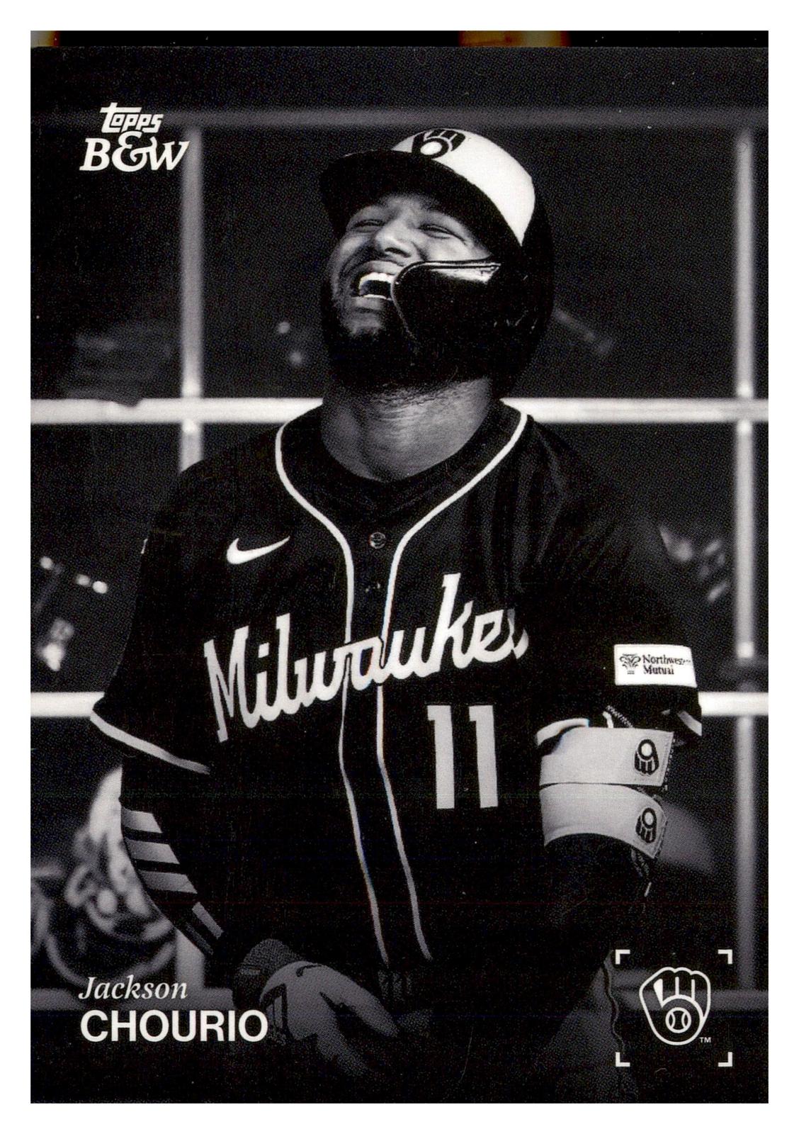2025 Topps Black & White #014 Jackson Chourio front