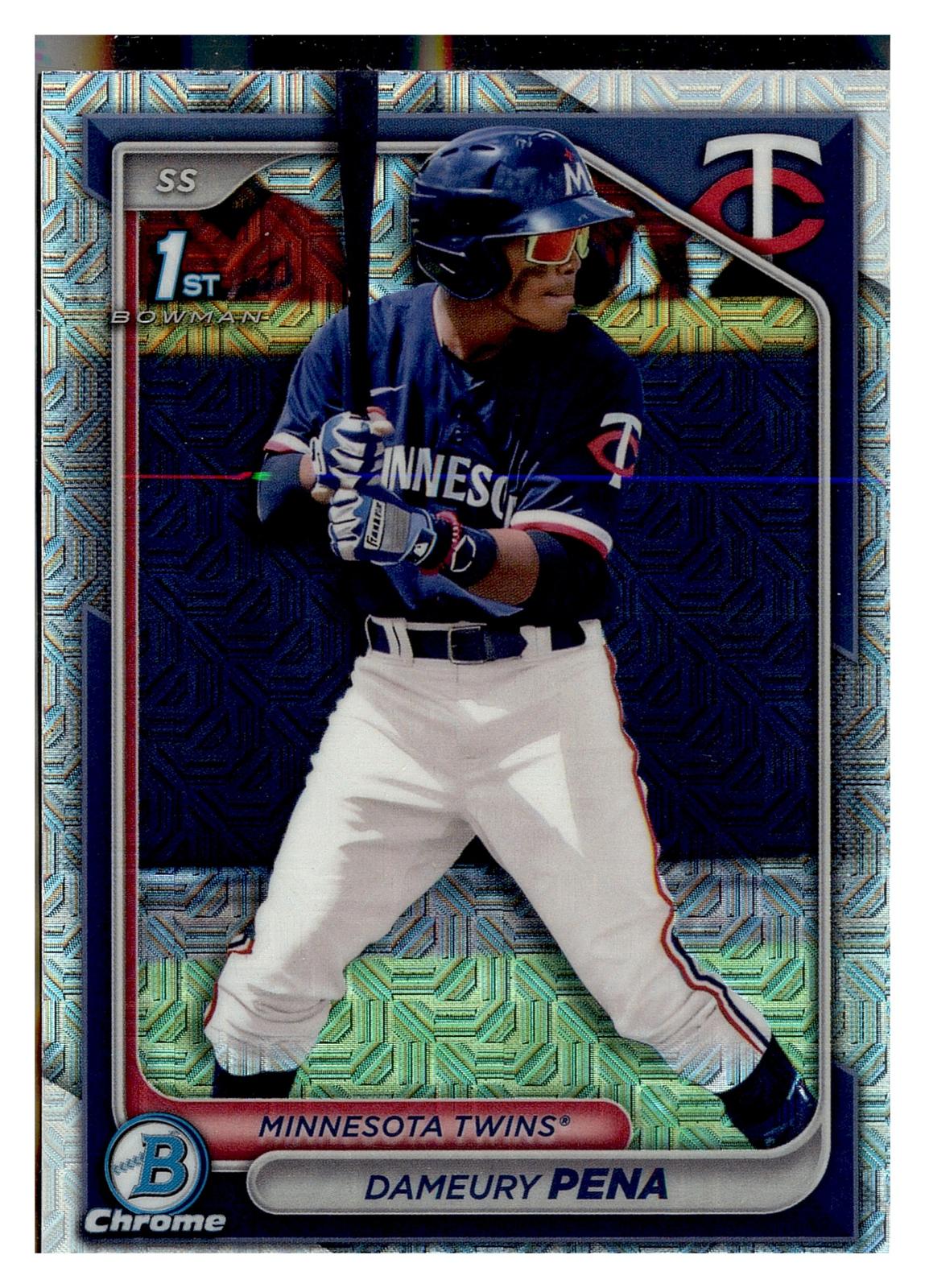 2024 Bowman Chrome #BCP-167 Dameury Pena Prospects Mojo Refractor front