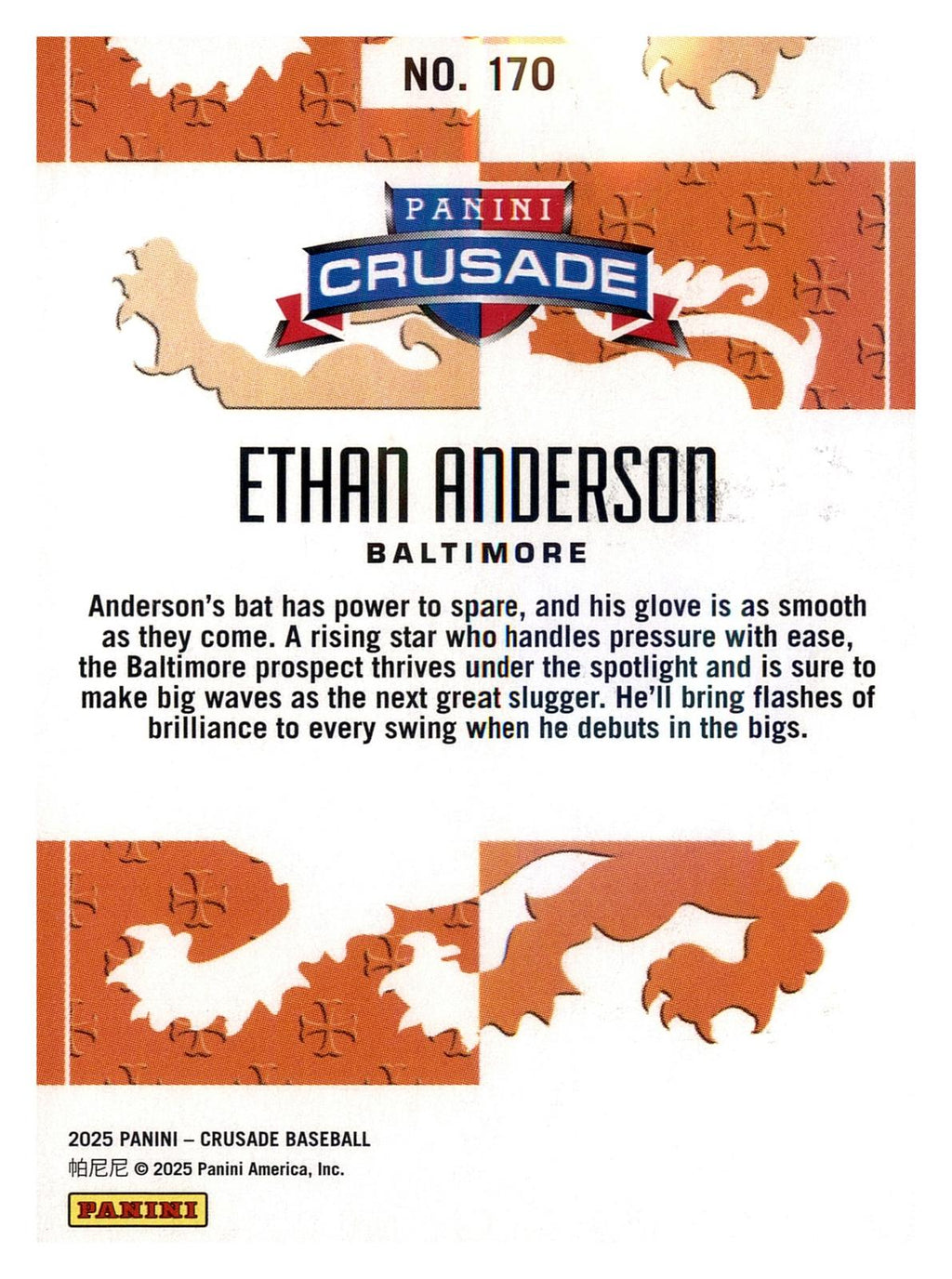 2025 Panini Crusade #170 Ethan Anderson back