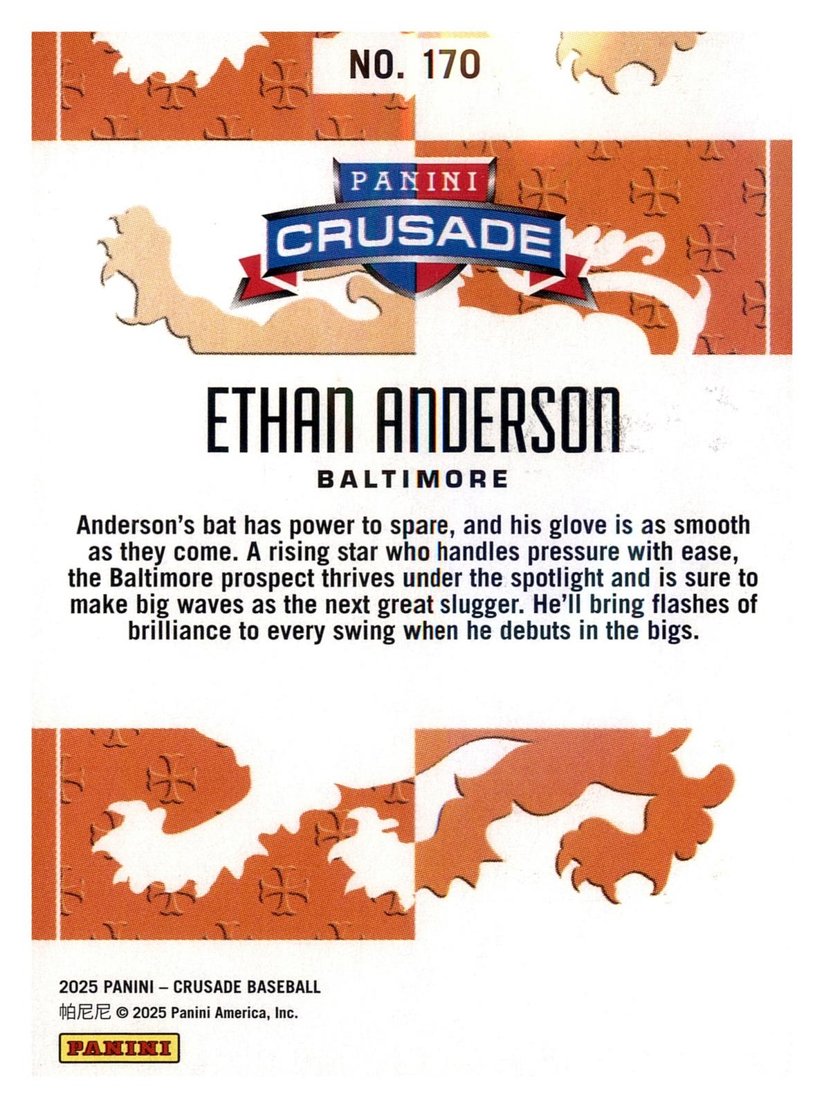 2025 Panini Crusade #170 Ethan Anderson back