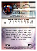 2023 Bowman Platinum #TOP-47 Druw Jones Top Prospects Ice Foil back
