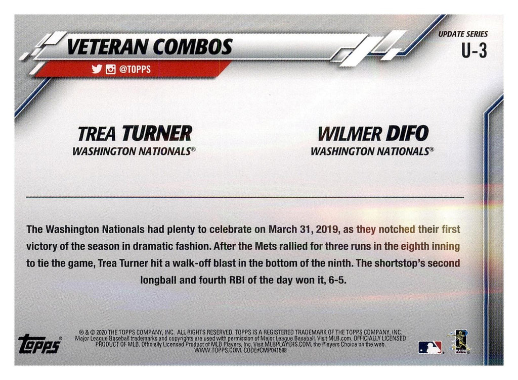 2020 Topps Update #U-3 Jump on 6 (Trea Turner / Wilmer Difo) back