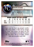 2023 Bowman Platinum #TOP-81 Gavin Cross Top Prospects Ice Foil back