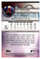 2023 Bowman Platinum #TOP-85 Ivan Melendez Top Prospects Ice Foil back