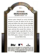 2023 Bowman Platinum #RR-1 Gunnar Henderson Renowned Rookies back
