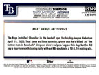 2025 Topps Update #US349 Chandler Simpson back