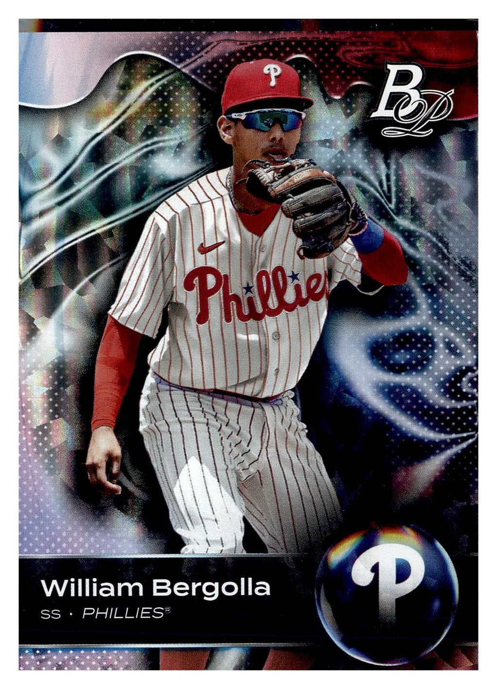 2023 Bowman Platinum #TOP-55 William Bergolla Top Prospects Ice Foil front