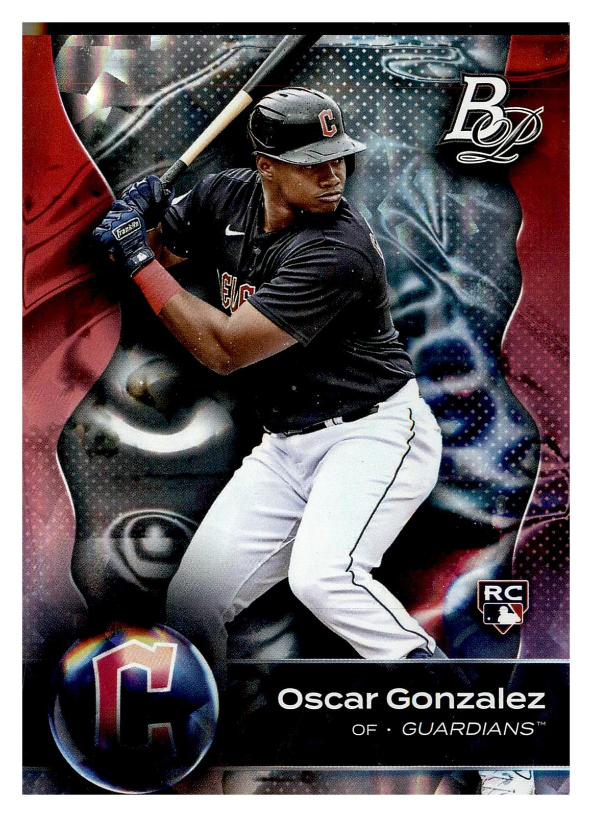 2023 Bowman Platinum #15 Oscar Gonzalez Ice Foil front