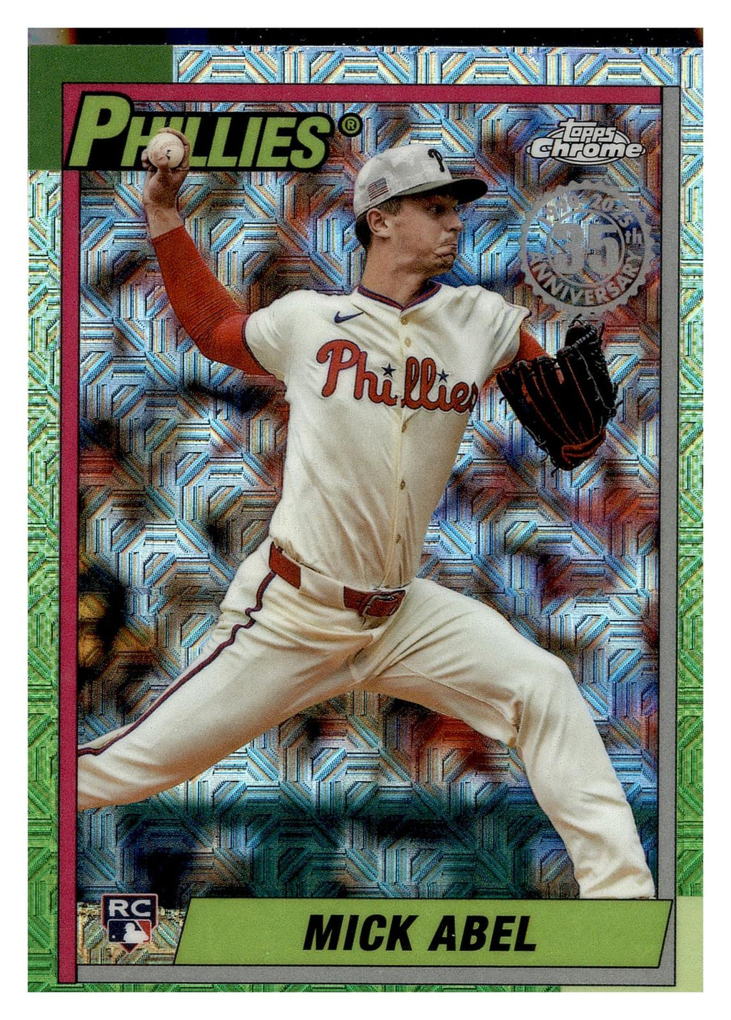 2025 Topps Update #U90C-13 Mick Abel 1990 Topps Baseball 35th Anniversary Chrome front