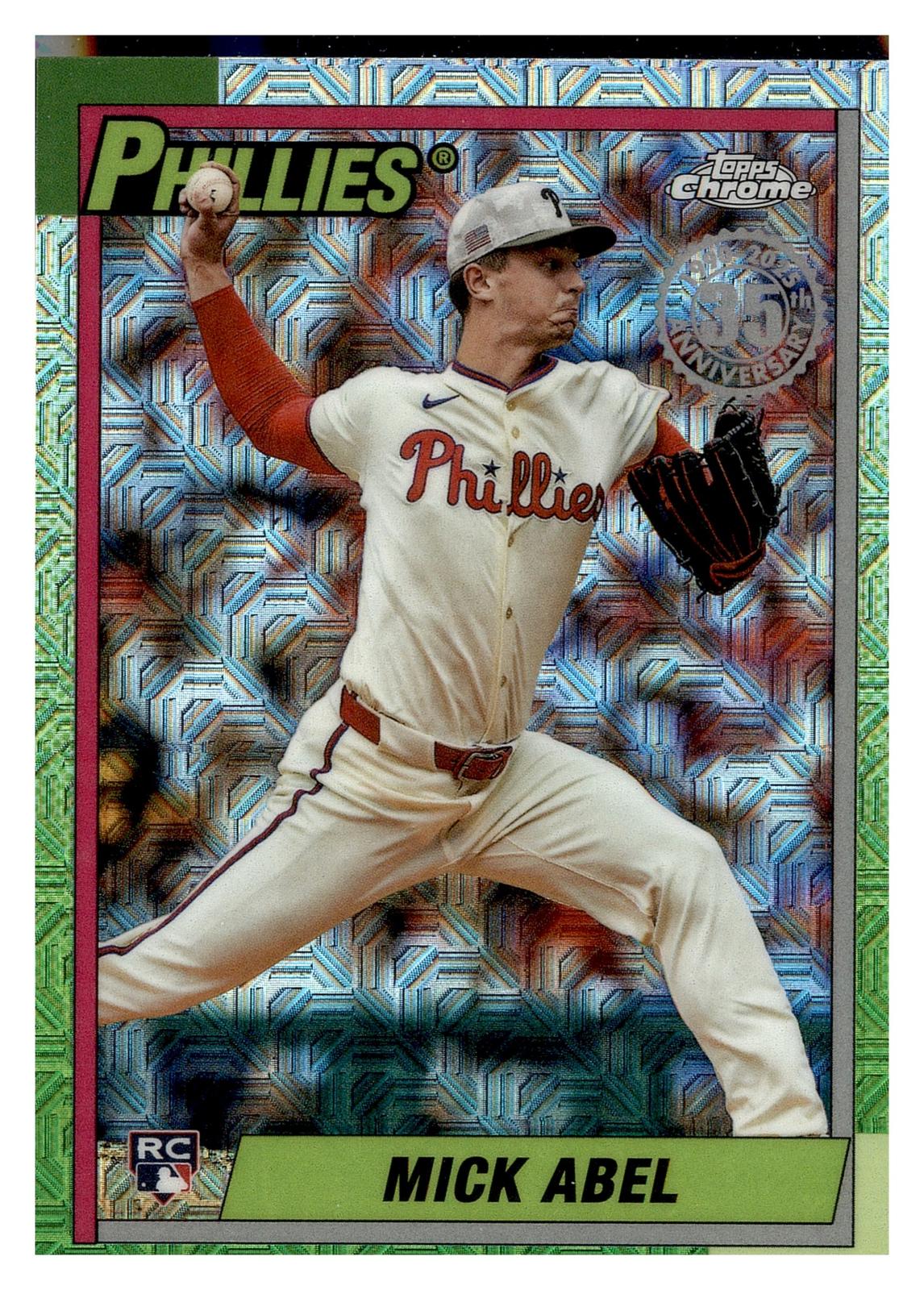 2025 Topps Update #U90C-13 Mick Abel 1990 Topps Baseball 35th Anniversary Chrome front