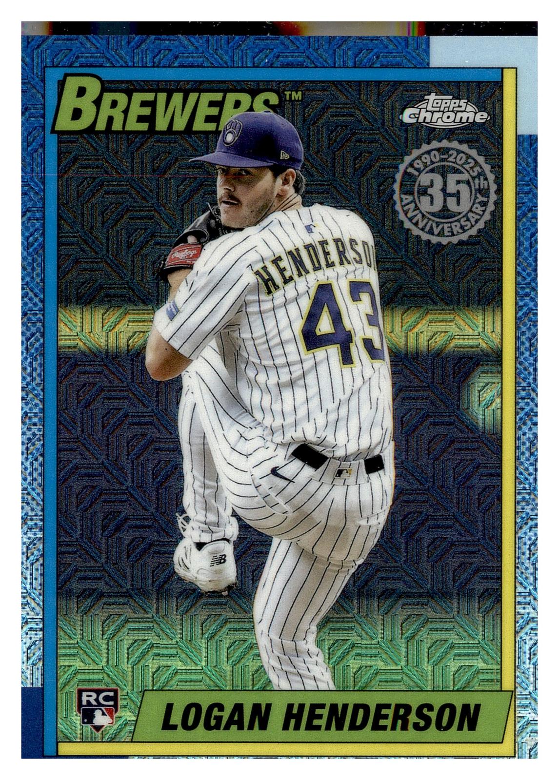 2025 Topps Update #U90C-68 Logan Henderson 1990 35th Anniversary Chrome front