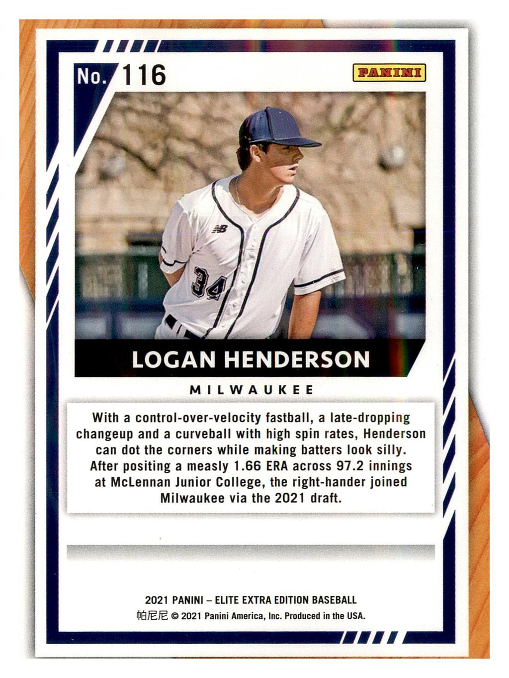 2021 Panini Elite Extra Edition #116 Logan Henderson Pink back