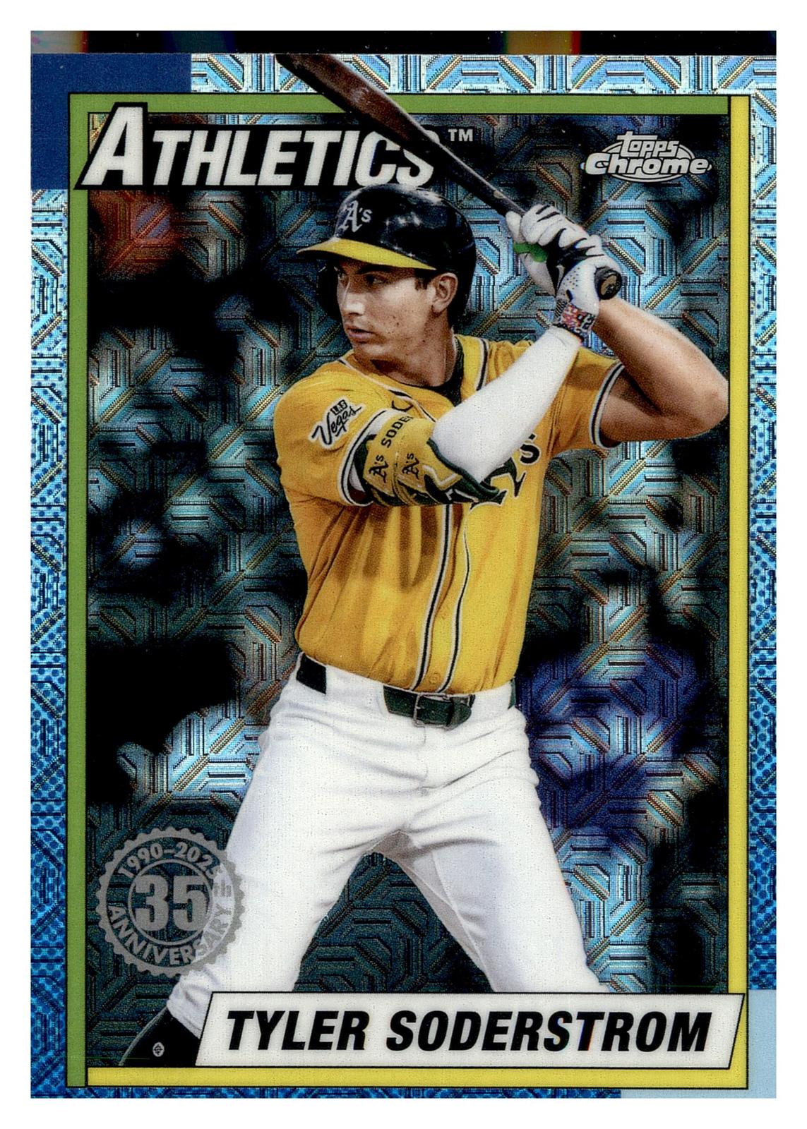 2025 Topps Update #U90C-55 Tyler Soderstrom 1990 35th Anniversary Chrome front