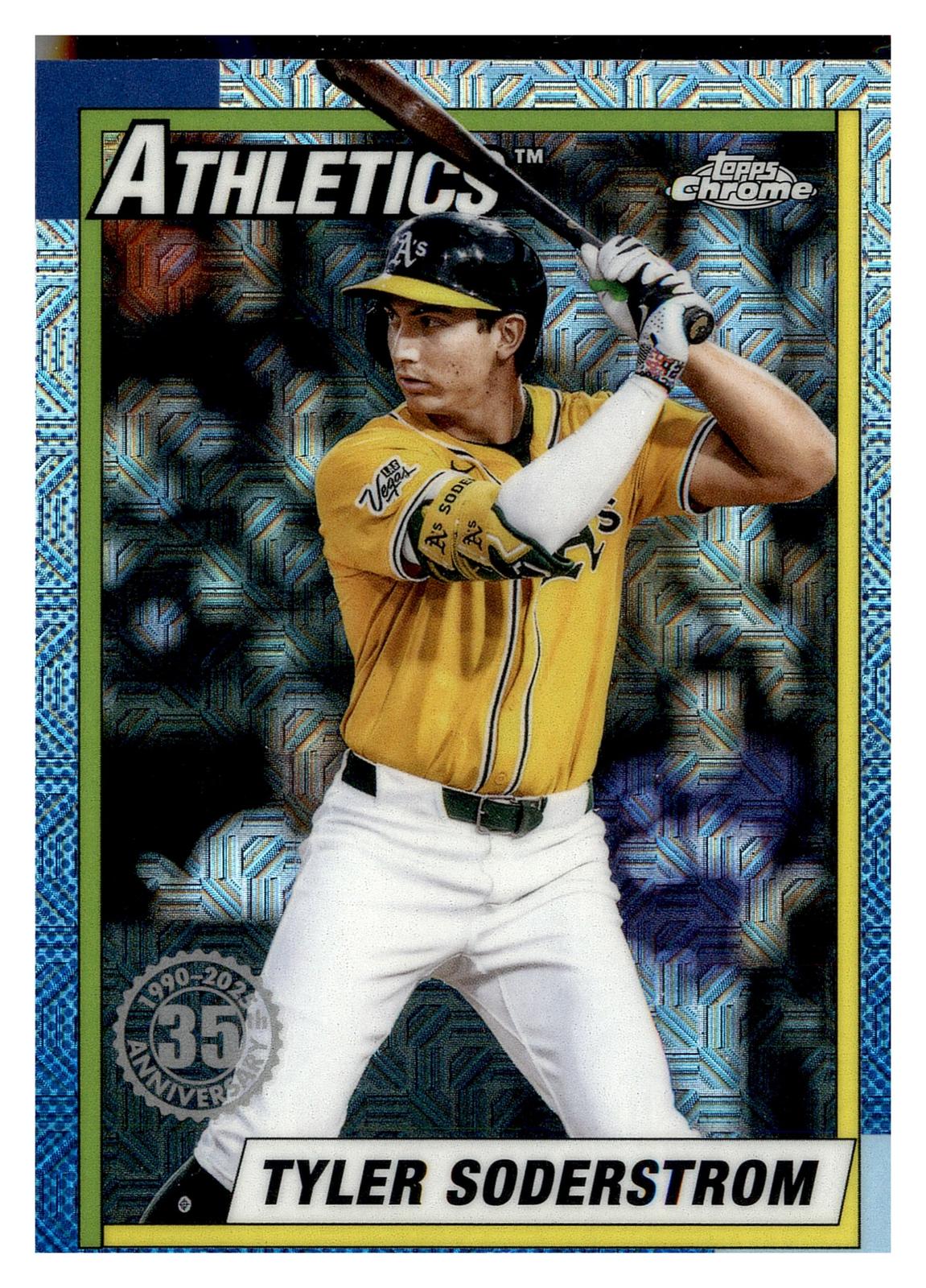 2025 Topps Update #U90C-55 Tyler Soderstrom 1990 35th Anniversary Chrome front
