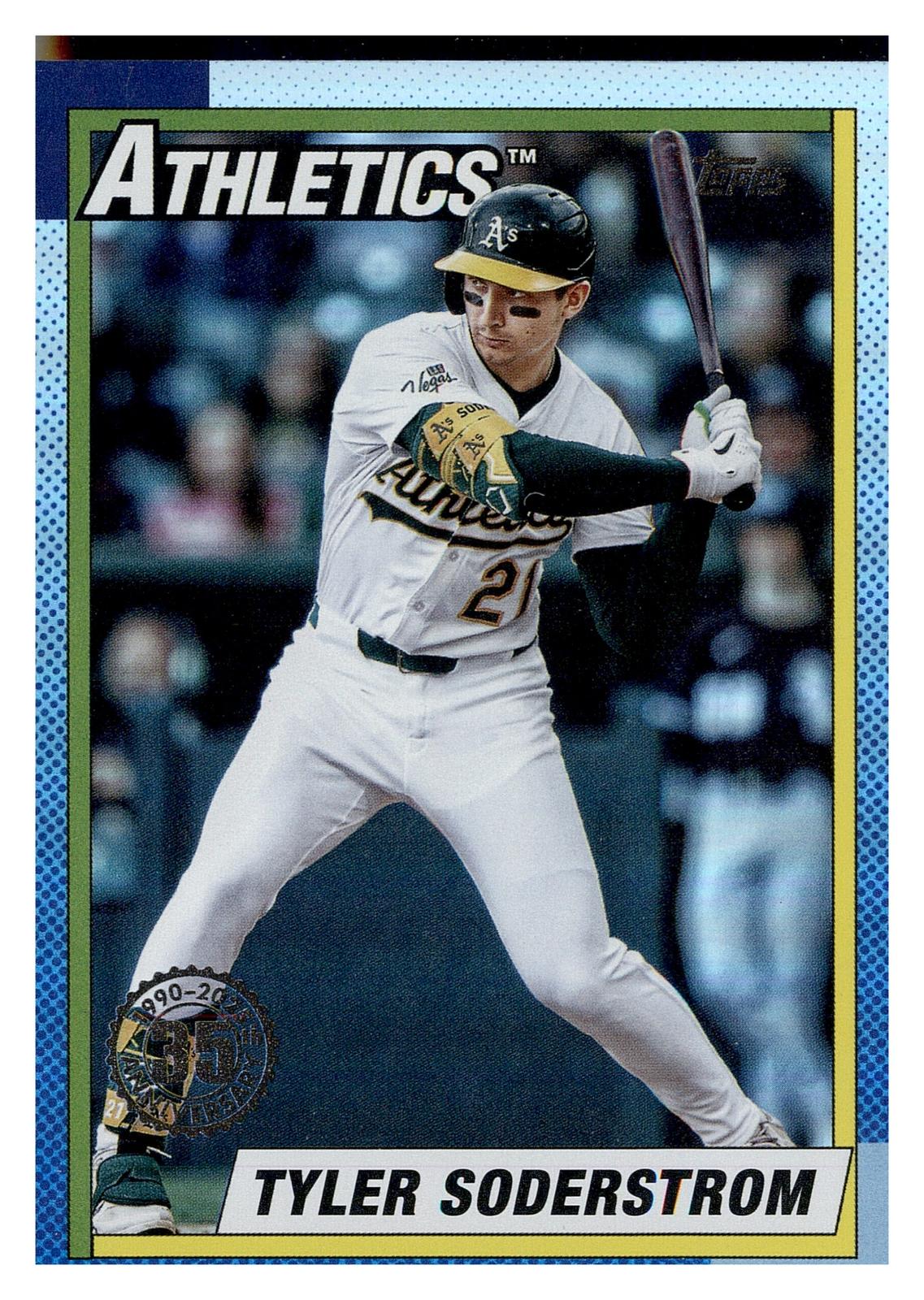 2025 Topps Update #U90-2 Tyler Soderstrom 1990 Topps Baseball 35th Anniversary front
