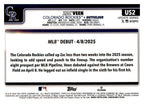 2025 Topps Update #US2 Zac Veen back