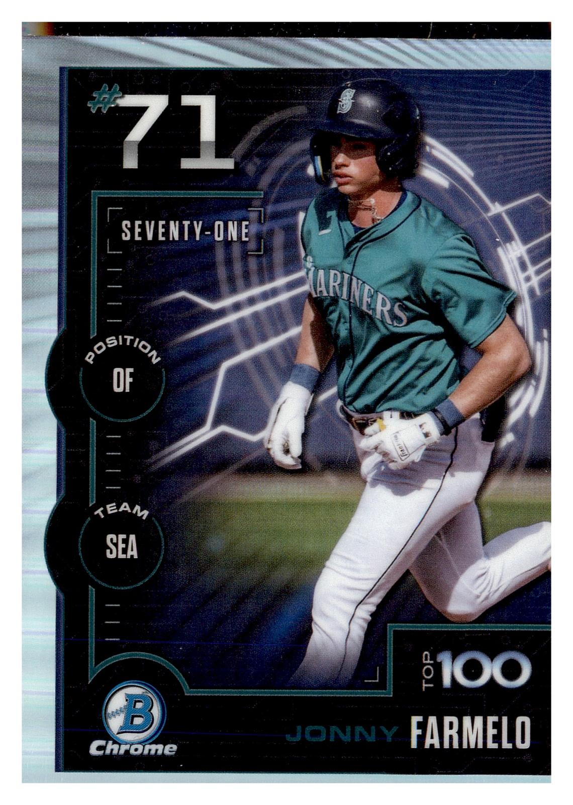 2025 Bowman #BTP-71 Jonny Farmelo Bowman Scouts Top 100 front