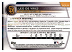 2025 Bowman #BCP-59 Leo De Vries Chrome Prospects back