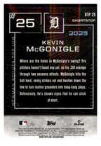 2025 Bowman #BTP-25 Kevin McGonigle Bowman Scouts Top 100 back