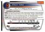 2025 Bowman #BCP-105 Jonah Tong Chrome Prospects X-Fractor back
