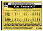 2025 Topps Update #U90C-8 Zac Veen 1990 Topps Baseball 35th Anniversary Chrome back