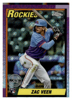 2025 Topps Update #U90C-8 Zac Veen 1990 Topps Baseball 35th Anniversary Chrome front