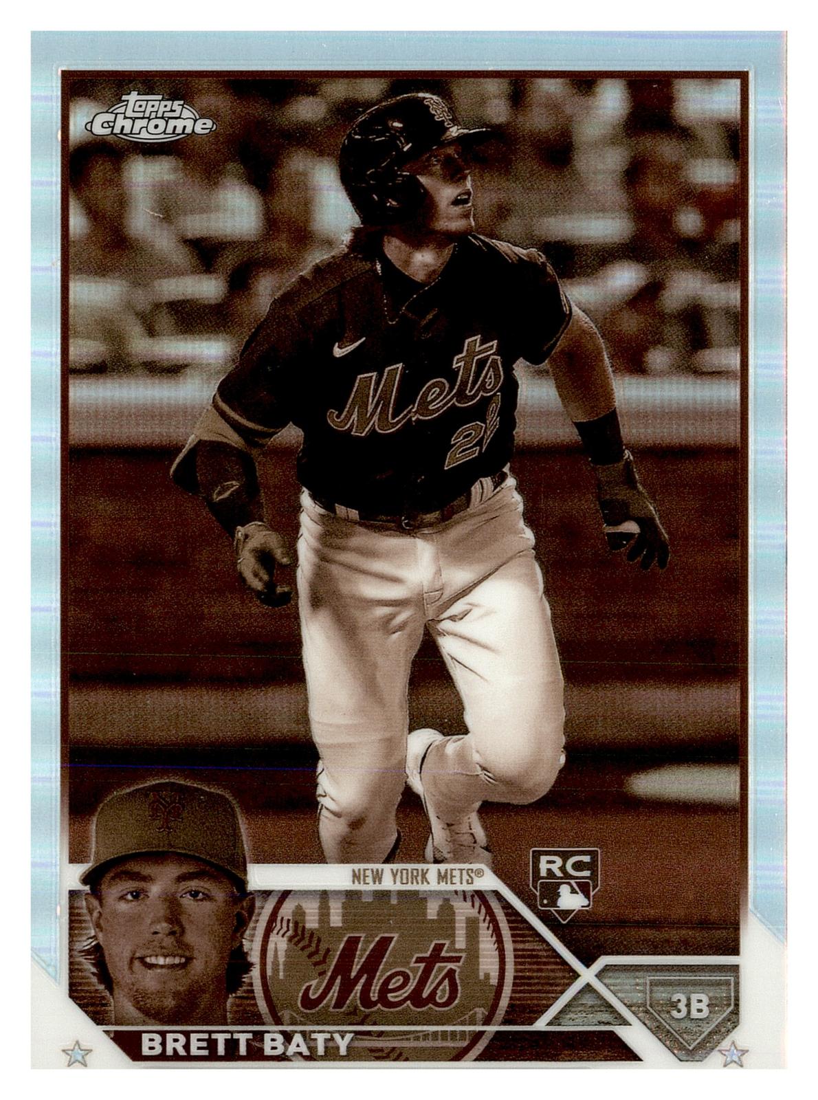 2023 Topps Chrome #204 Brett Baty Sepia Refractor front