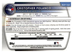 2025 Bowman Chrome #BCP-162 Cristopher Polanco Prospects back