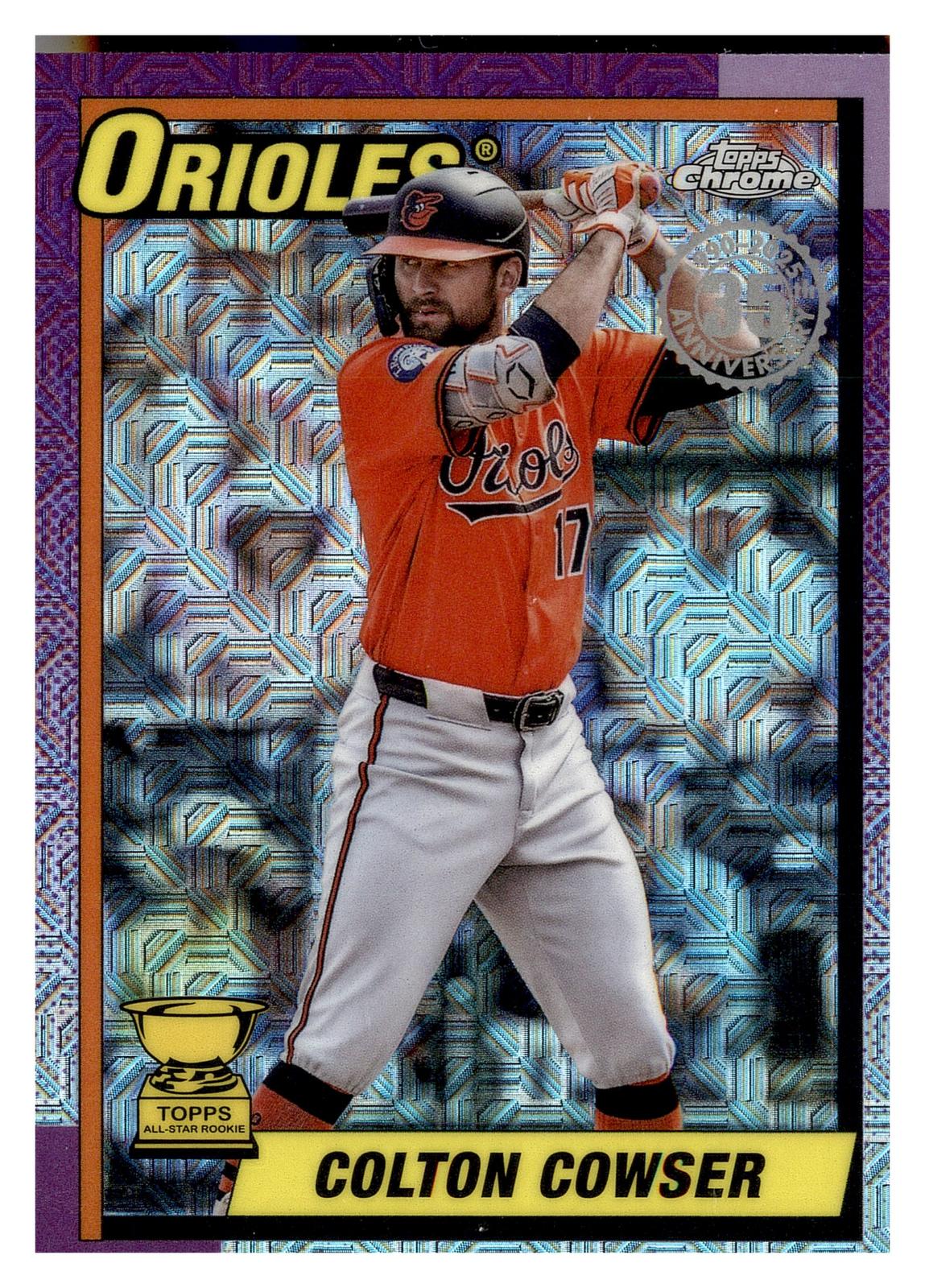 2025 Topps Update #U90C-61 Colton Cowser 1990 35th Anniversary Chrome front