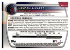 2025 Bowman #BCP-12 Hayden Alvarez Chrome Prospects back