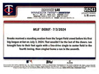 2025 Topps Update #US243 Brooks Lee back