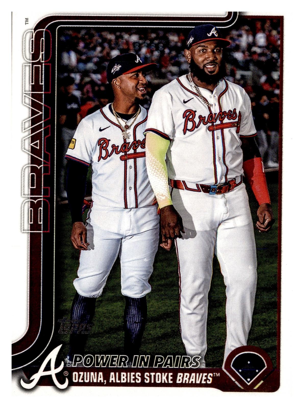 2025 Topps Update #US229 Power In Pairs (Marcell Ozuna / Ozzie Albies) front