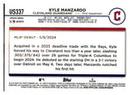 2024 Topps Update #US337 Kyle Manzardo Yellow back