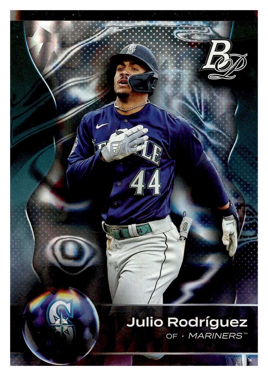 2023 Bowman Platinum #25 Julio Rodríguez Ice Foil front