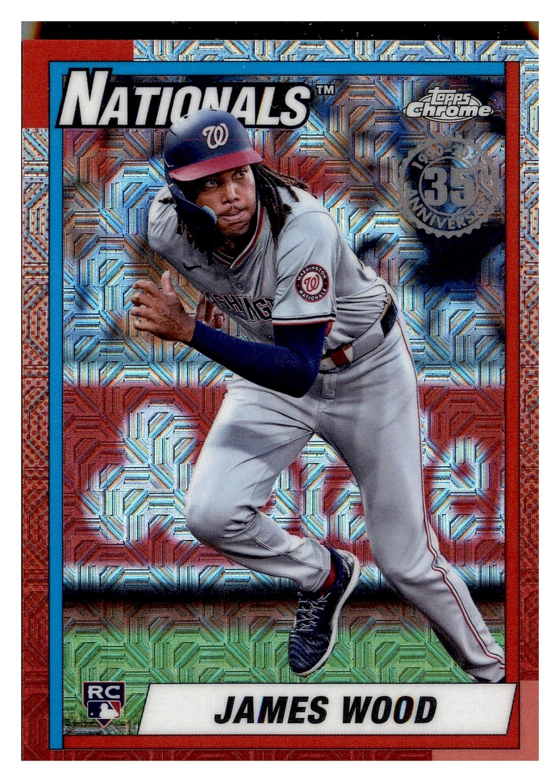 2025 Topps #T90C-145 James Wood 1990 35th Anniversary Chrome (Series Two) front
