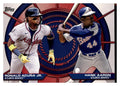 2025 Topps #DD-16 Hank Aaron / Ronald Acuña Jr. Dynamic Duos front