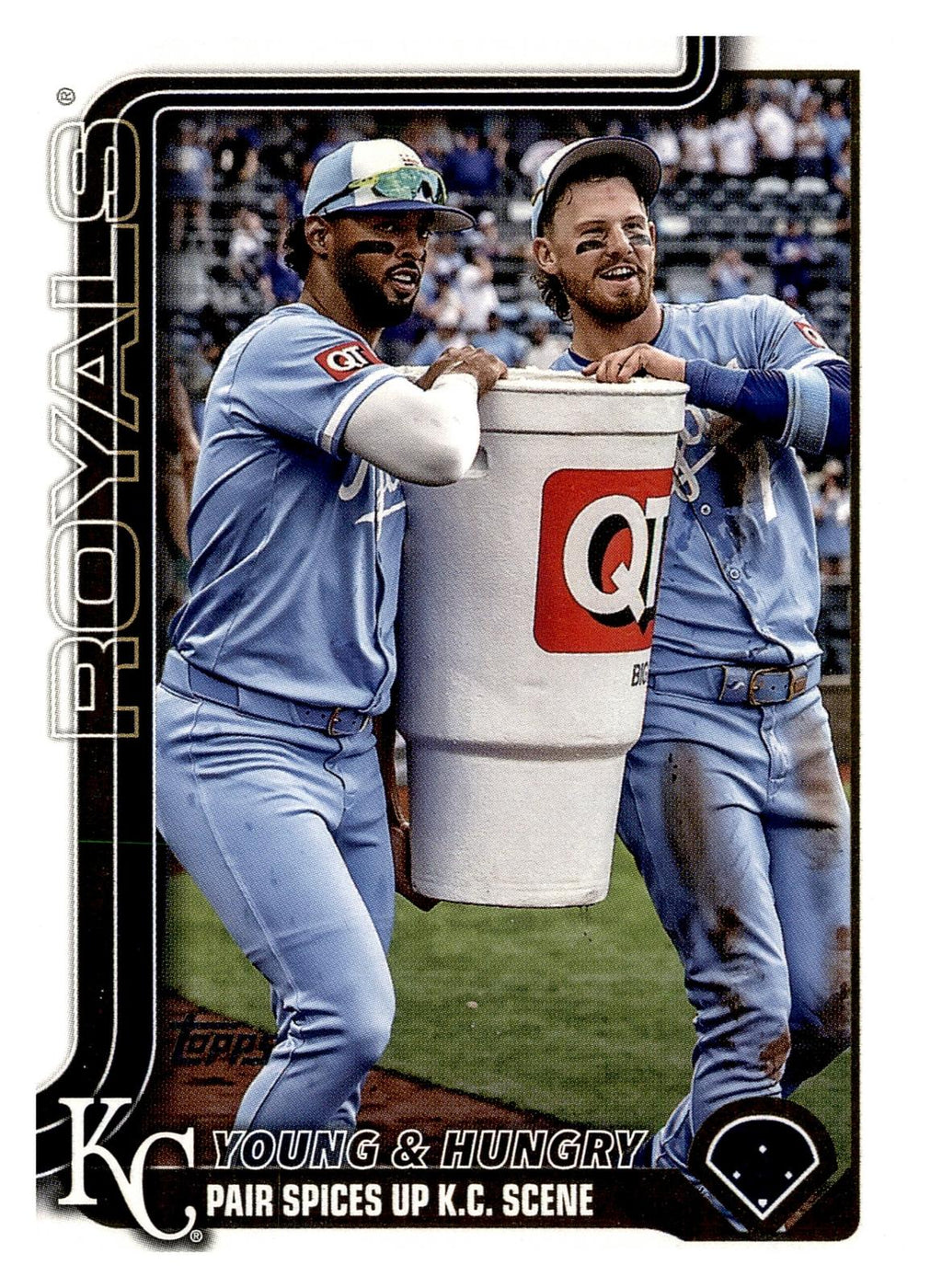 2025 Topps Update #US209 Young &amp; Hungry (MJ Melendez / Bobby Witt Jr.) front