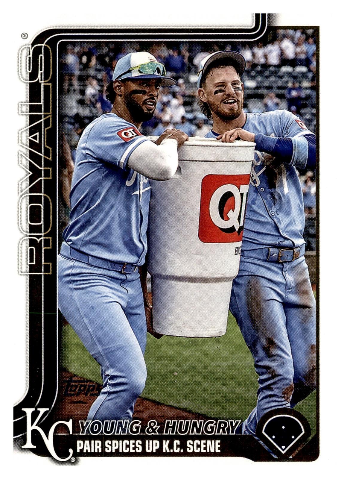 2025 Topps Update #US209 Young &amp; Hungry (MJ Melendez / Bobby Witt Jr.) front