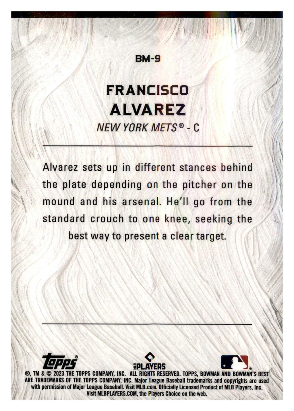 2023 Bowman's Best #BM-9 Francisco Alvarez Masterpieces back