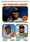 2022 Topps Heritage #68 2021 HR Leaders (Guerrero Jr/Perez/Tatis Jr) front