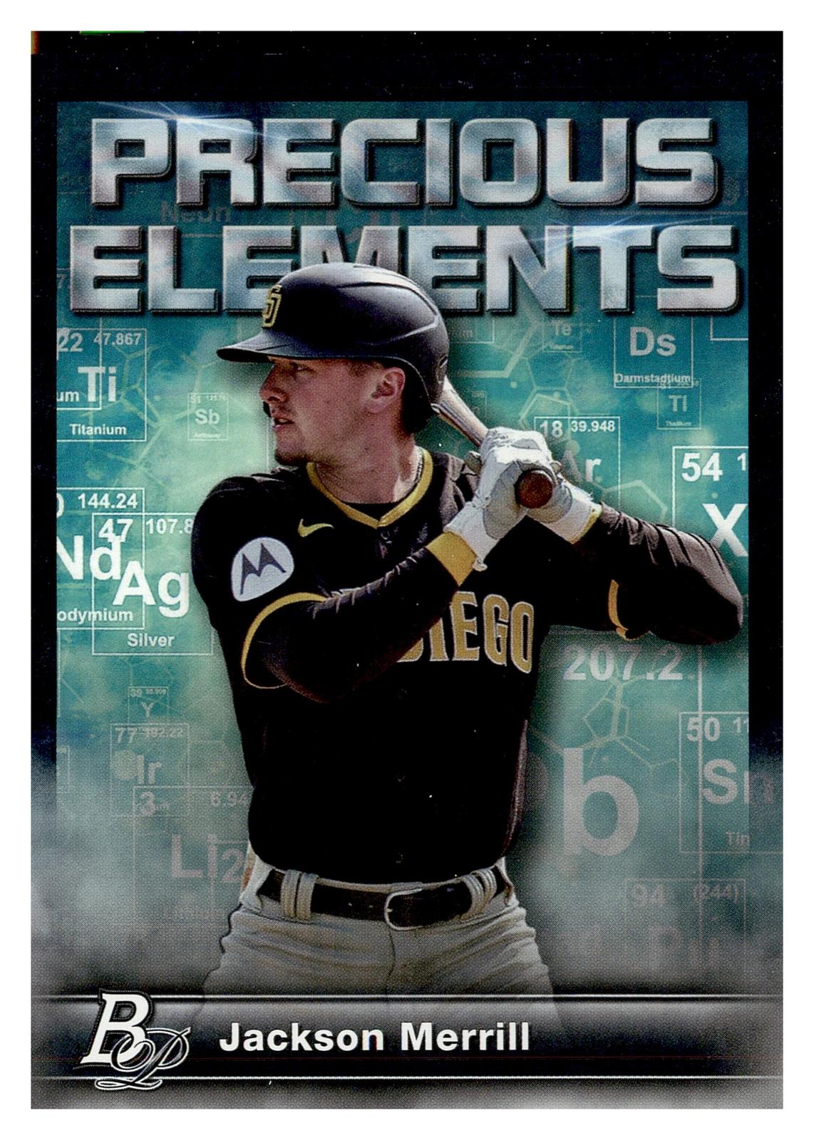 2023 Bowman Platinum #PE-27 Jackson Merrill Precious Elements front