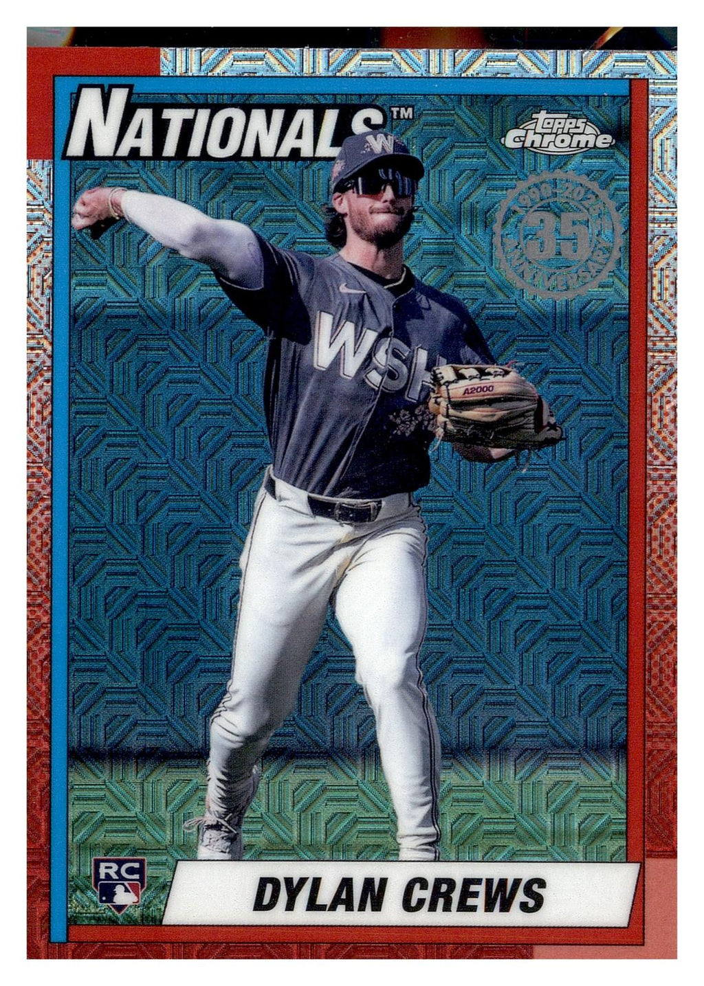 2025 Topps #T90C-144 Dylan Crews 1990 35th Anniversary Chrome (Series Two) front